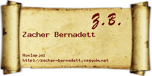 Zacher Bernadett névjegykártya